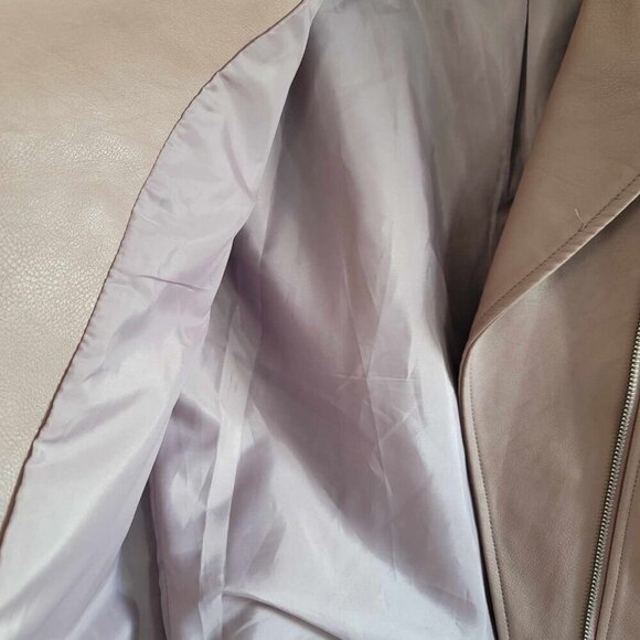 Noisy May Salmon coloured faux leather biker jacket. EUC - Picture 9 of 10